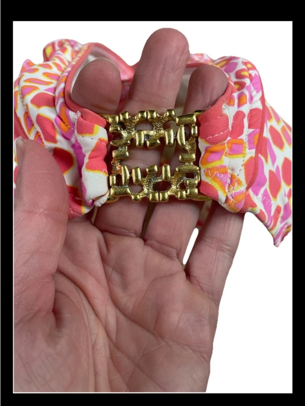 Trina Turk Pink & Orange Patterned Halter Bikini - Picture 5 of 5